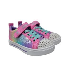 Skechers Girls Twinkle Sparks Winged Magic Sneaker Hot Pink Multi NWOB Size 11